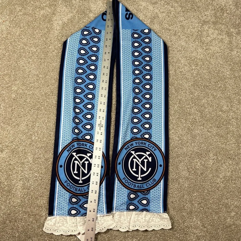 Adidas Unisex One Size Blue Geo New York City Football Club MLS Soccer Scarf NWT
